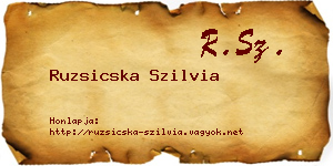 Ruzsicska Szilvia névjegykártya